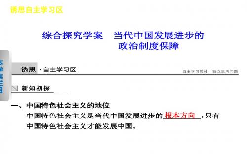 高一政治人教版必修2课件：第三单元 发展社会主义民主政治 综合探究