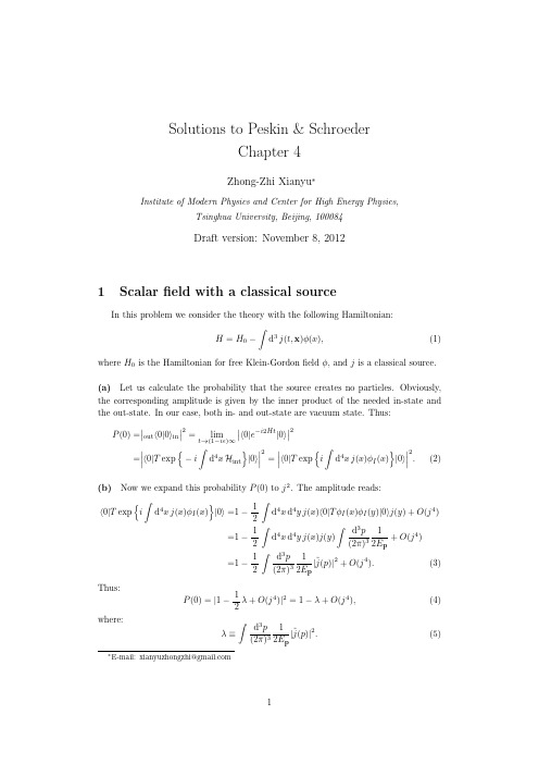Peskin & Schroesder-An Introduction to Quantum Field Theory 习题答案 Ch04