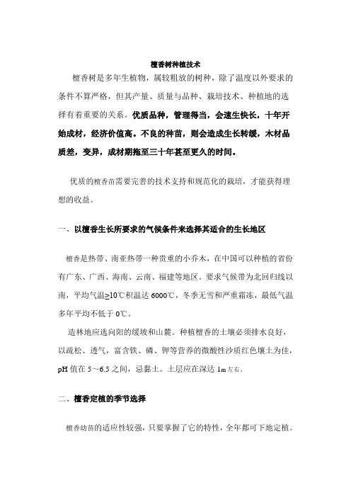 檀香树的种植技术