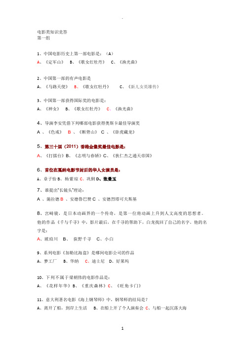 电影类问题知识竞答-活动问答竞赛
