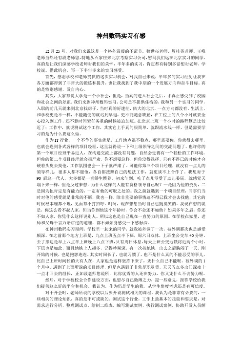 神州数码实习有感
