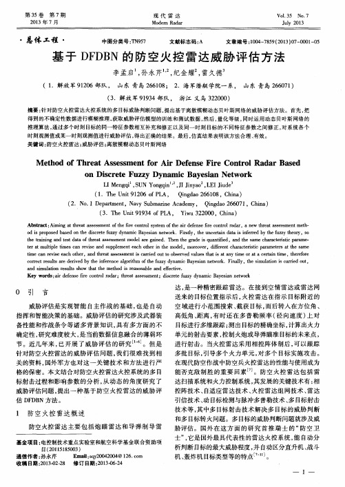基于DFDBN的防空火控雷达威胁评估方法