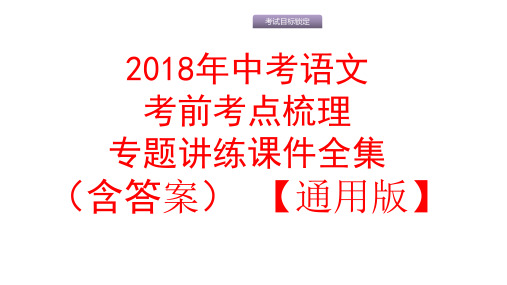 通用版_2018年中考语文考前考点梳理专题讲练课件全集(含答案共386张)