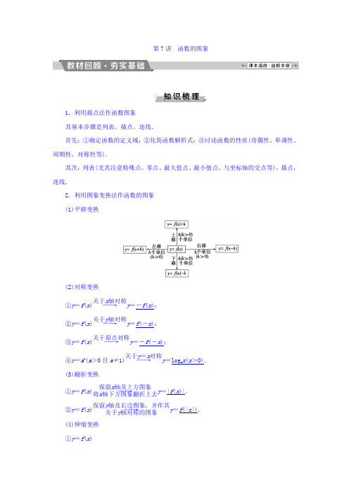 2018年高考数学(理)一轮复习文档第二章基本初等函数、导数及其应用第7讲函数的图象Word版含答案