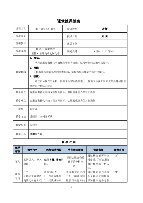 33模块七 项目4 客服询单的转化率