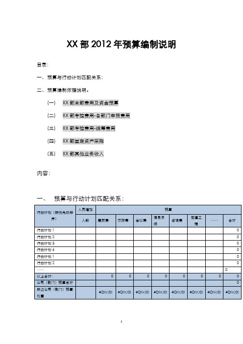 预算编制说明(模版)