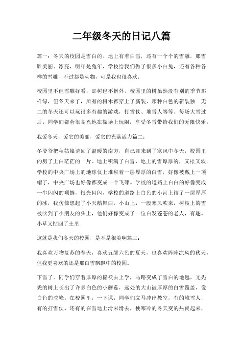 二年级冬天日记八篇