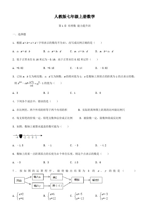 人教版七年级上册数学第1章 有理数 能力提升训练含答案