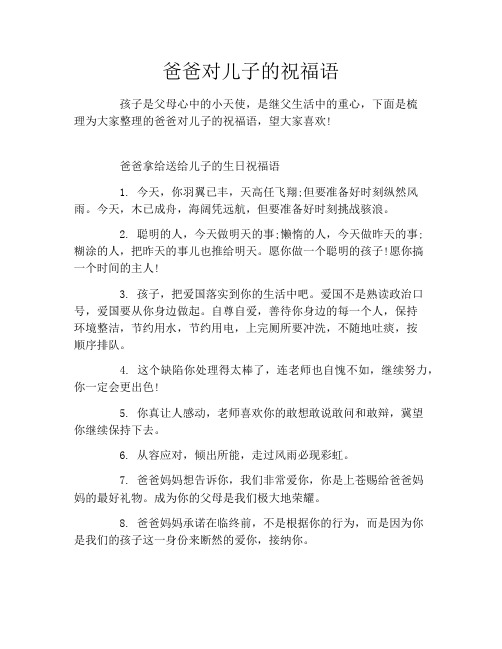 爸爸对儿子的祝福语