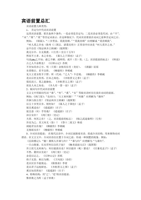 宾语前置总汇