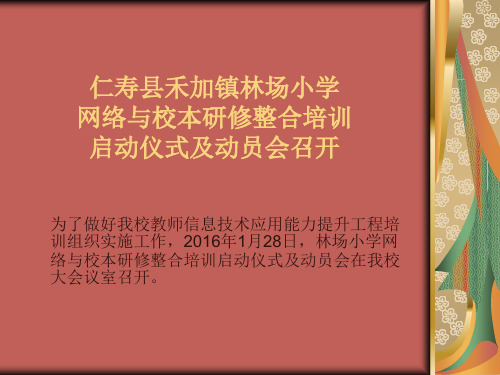仁寿县禾加镇林场小学网络与校本研修整合培训简报1期