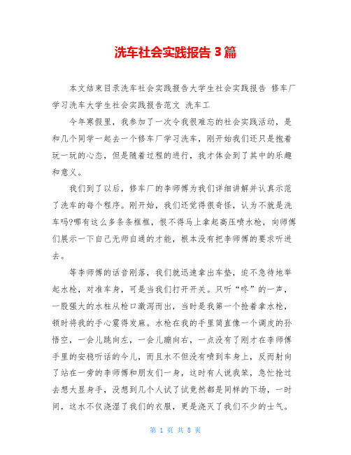 洗车社会实践报告3篇