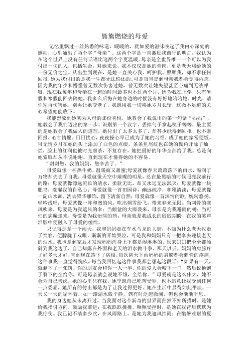 熊熊燃烧的母爱