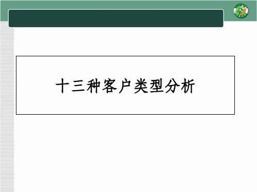 十三种客户类型分析ppt课件