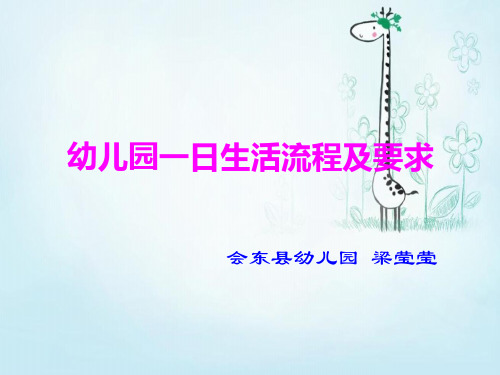 幼儿园一日生活流程及要求