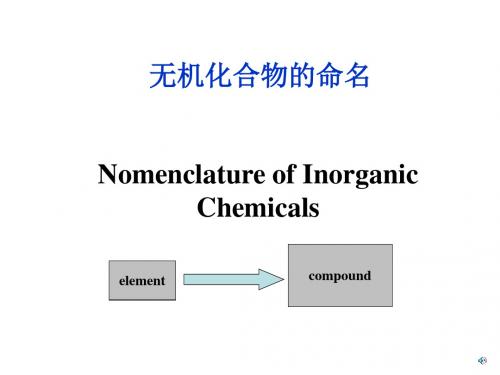 无机化学物质的命名