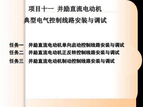 电力拖动项目十一并励直流电动机典型电气控制线路安装与调试