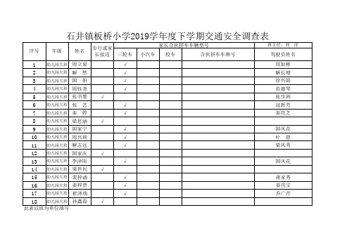 交通安全调查表
