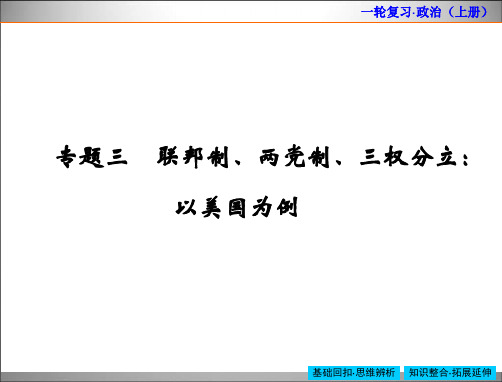 2020年高考政治(选修3)大一轮复习课件：专题3 联邦制、两党制、三权分立：以美国为例