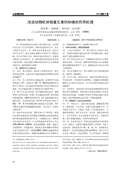 浅谈动物机体微量元素钙和磷的作用机理