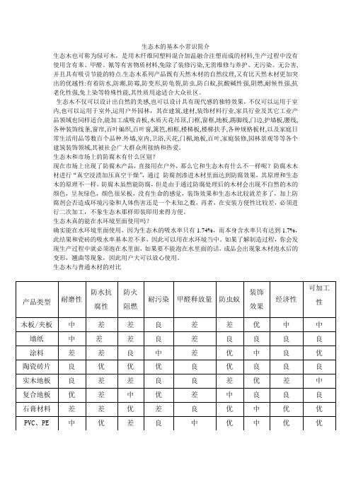 生态木的基本小常识简介