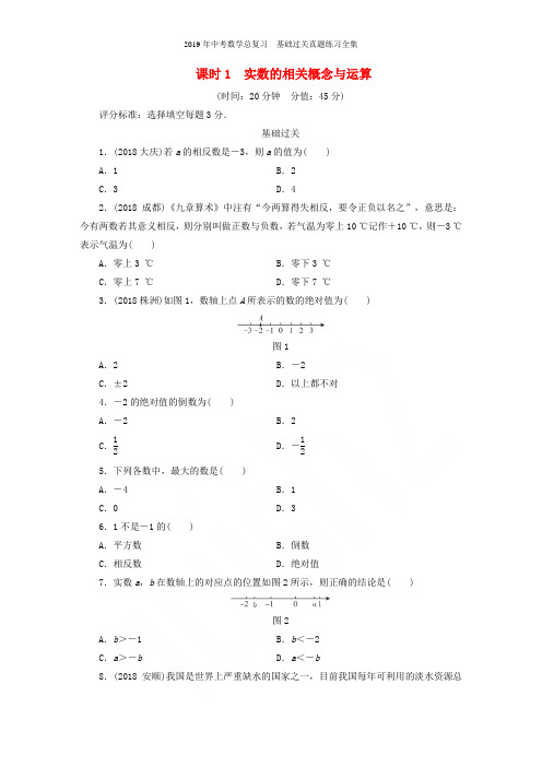 2019年中考数学总复习  基础过关真题练习全集
