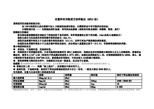 含量和有关物质方法学验证