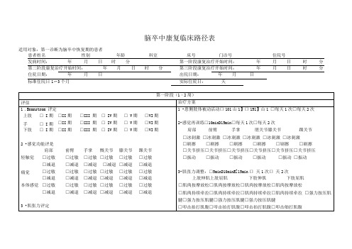 脑卒中康复临床路径