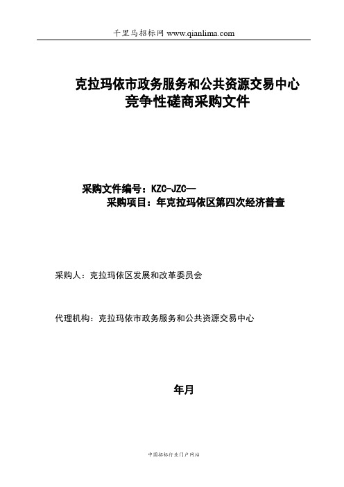 经济普查项目招投标书范本