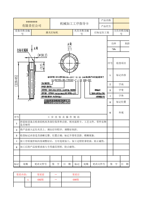 激光打标识工艺卡工序作业指导书范本模板