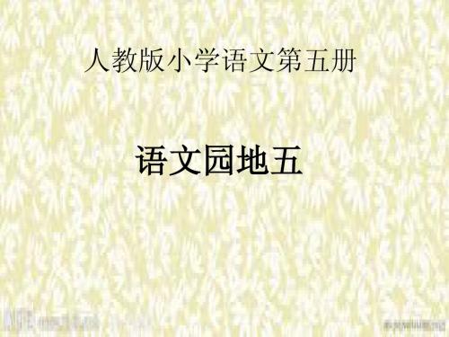 人教版小学语文第五册语文园地五