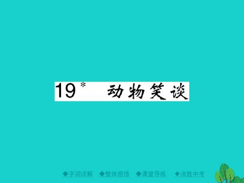 七年级语文上册第五单元19《动物笑谈》课件新人教版