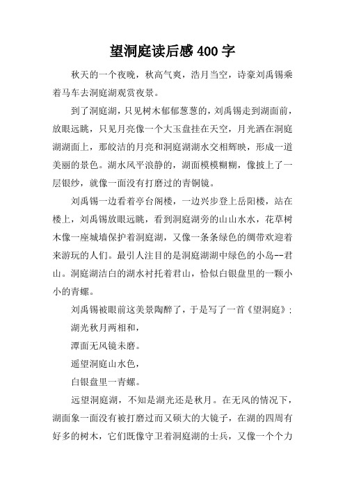 望洞庭读后感400字