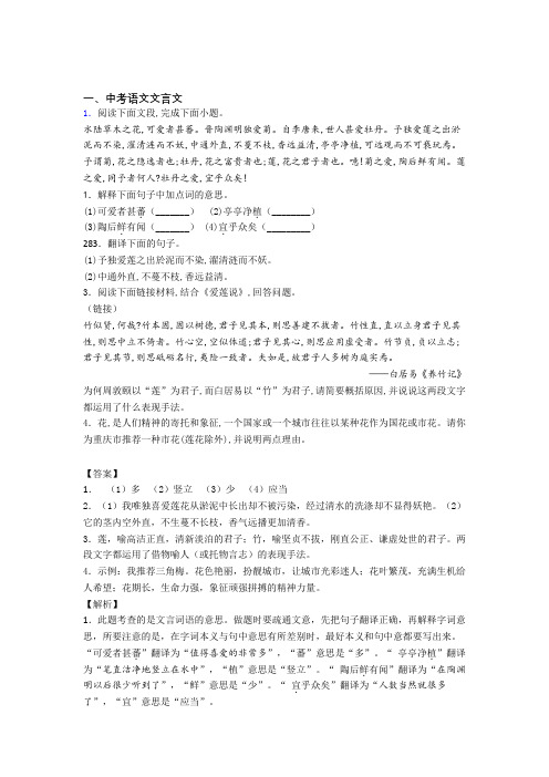 2020-2021语文文言文的专项培优练习题(含答案)含答案解析 (2)