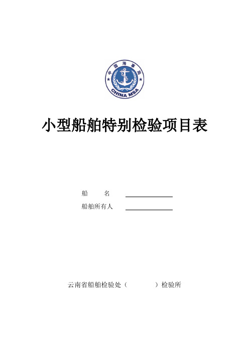 小型船舶特别检验项目表
