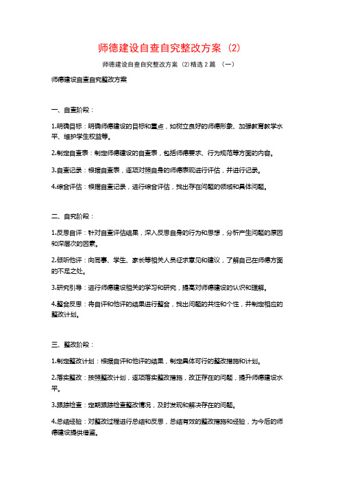 师德建设自查自究整改方案2篇