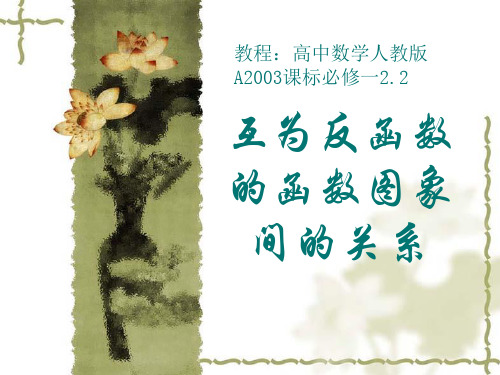互为反函数的 两个函数图像间的关系
