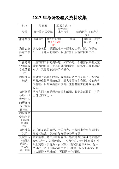 临床医学考研经验及资料收集妇产学硕分享(02)