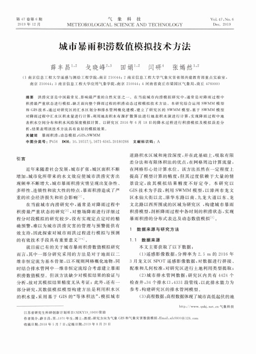 城市暴雨积涝数值模拟技术方法