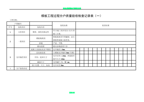 住宅工程质量分户验收检查记录表(新版)