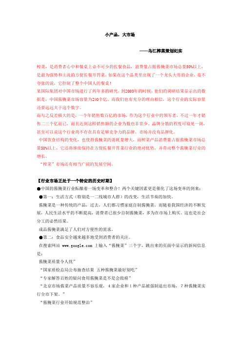 乌江榨菜营销策划-叶茂中