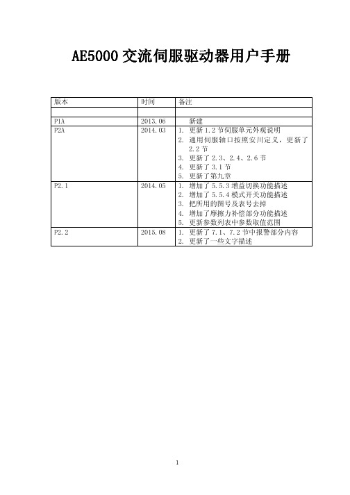 AE5000交流伺服驱动器用户手册_P2.2修正