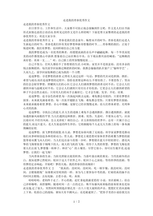 走进我的青春优秀作文