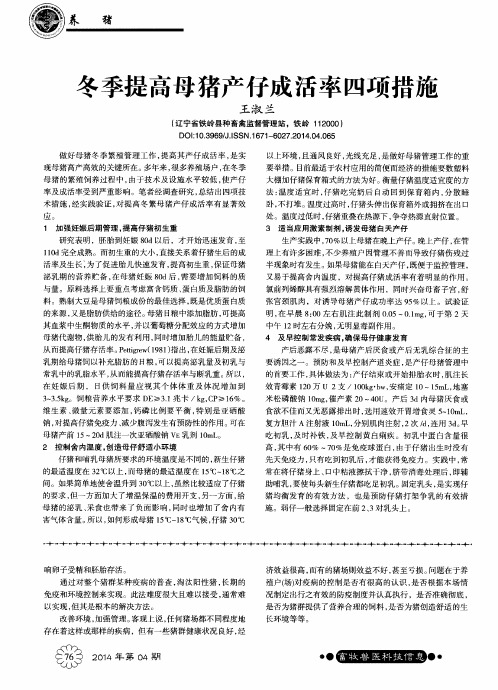冬季提高母猪产仔成活率四项措施