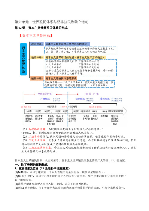 高中中外历史纲要下册第12课知识提纲