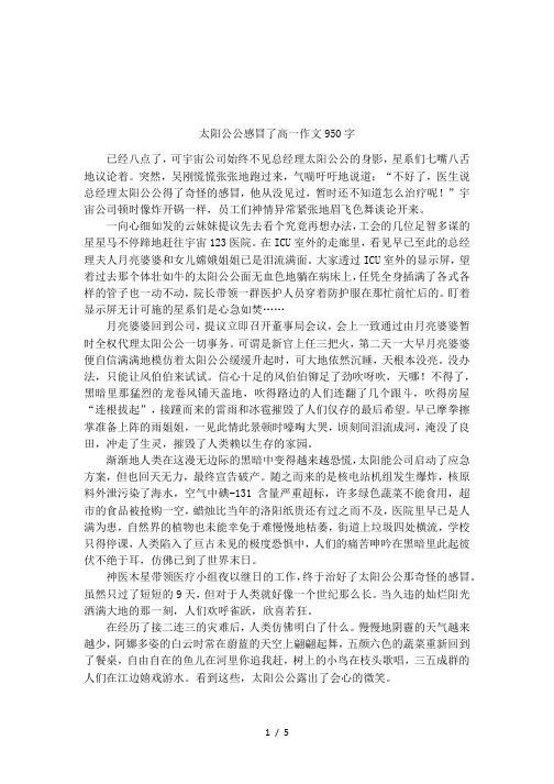 太阳公公感冒了高一作文950字