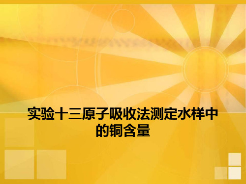 原子吸收分光光度法测水样中的铜含量(高级)