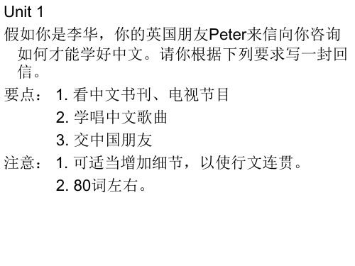 人教版九年级英语Unit16书面表达(共16张PPT)