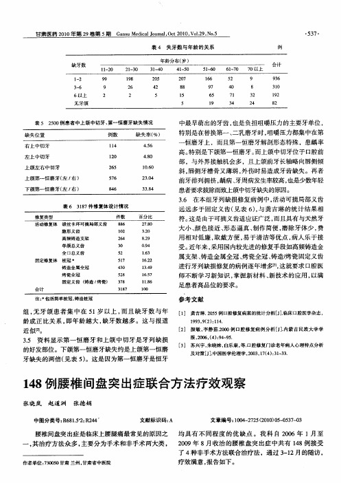 148例腰椎间盘突出症联合方法疗效观察