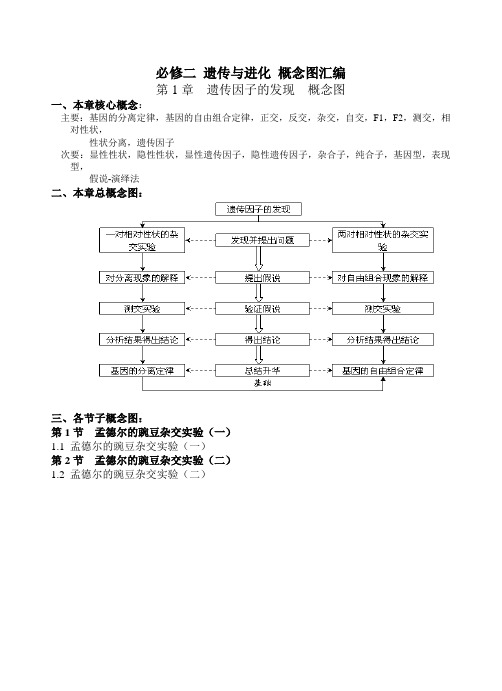 高中生物必修二遗传与进化 概念图汇编